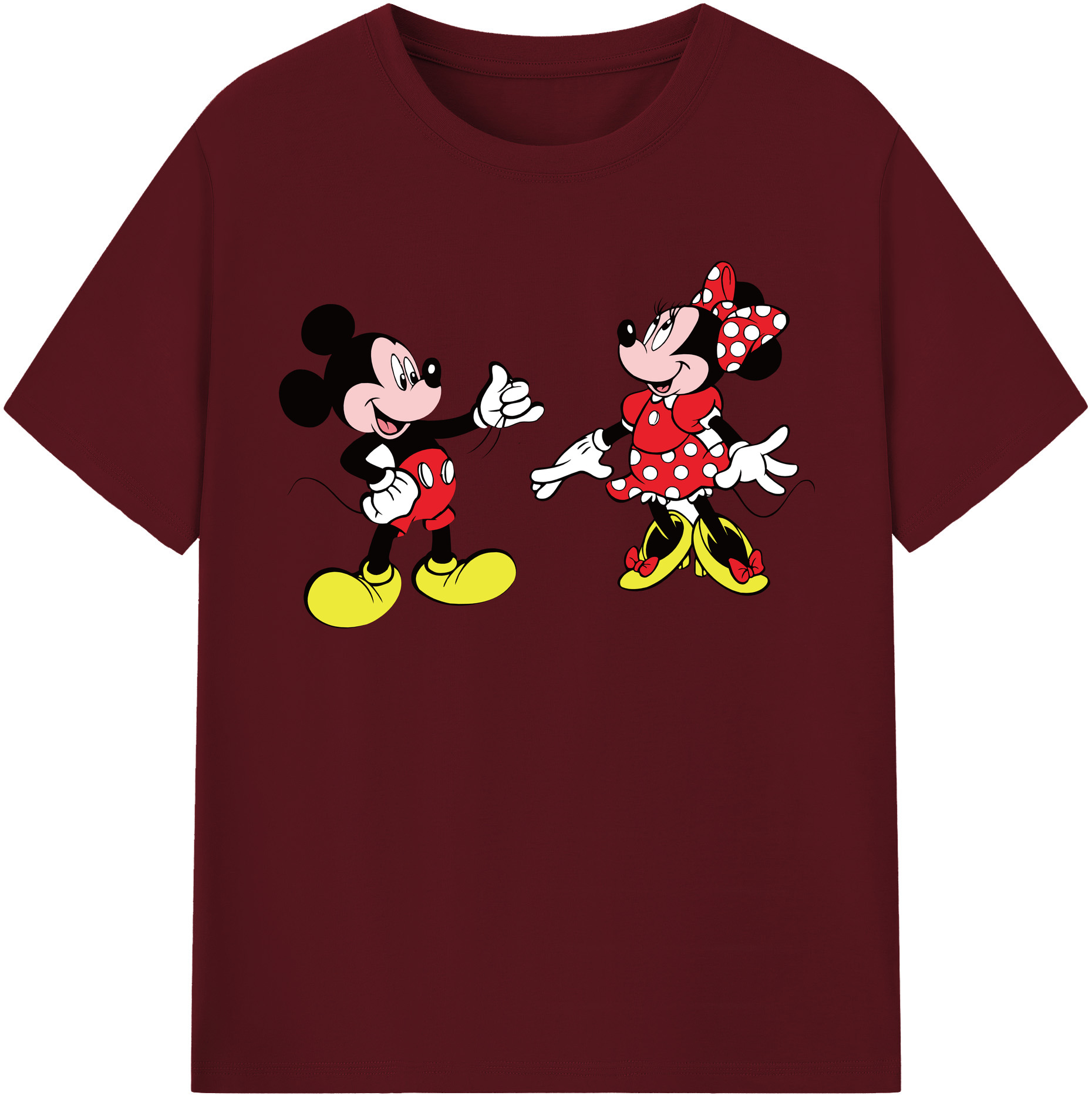 （画像用） ミッキーマウス Mickey Mouse 綿100％半袖Tシャツ（フロントプリント）